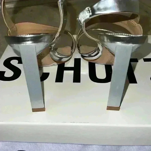 Schutz Dannie Slingback NWT High Heel Sandals Prata Silver - Picture 2 of 5